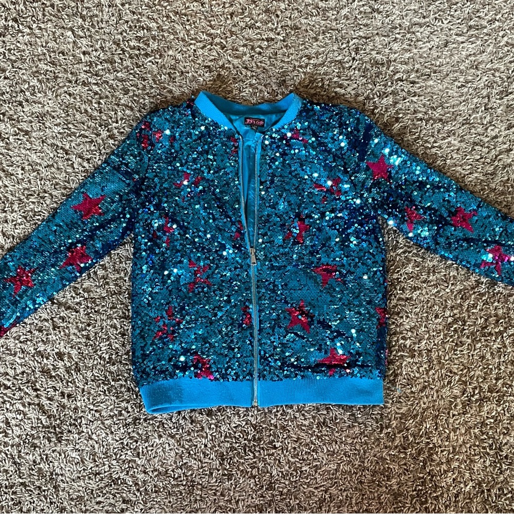 JoJo Sequin Girls Zip-up